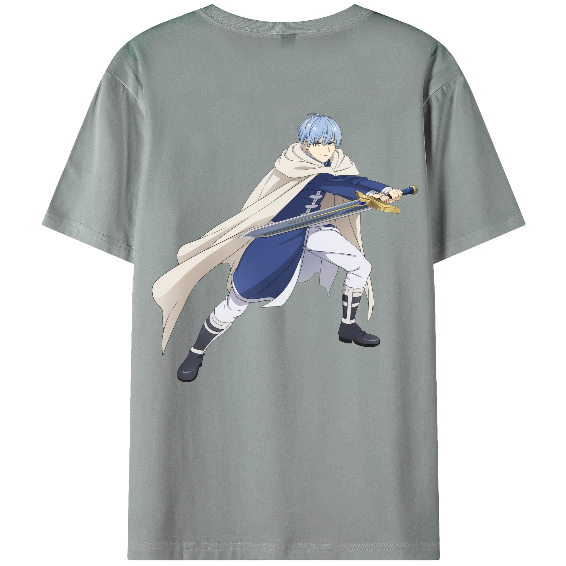 （画像用） 葬送のフリーレン Frieren 綿100％ メンズ半袖Tシャツ（バックプリント） 通気性